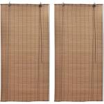 vidaXL Бамбукови ролетни щори 2 бр 150x220 см кафяви (3057521)