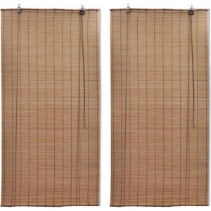 vidaXL Бамбукови ролетни щори 2 бр 150x220 см кафяви (3057521)