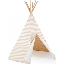 Nobodinoz detské teepee Arizona taupe stripes natural