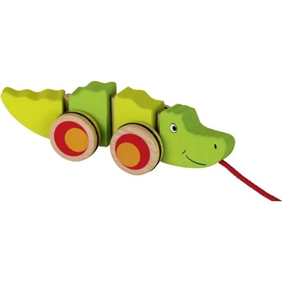 Goki Дървена играчка за дърпане Goki - Крокодил (54903)