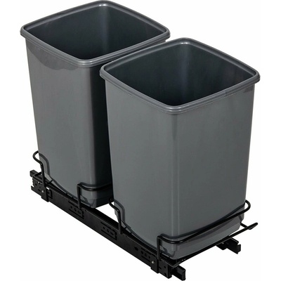 Addis In-Cupboard Bin, Súprava 2 sivých odpadkových košov 10 l