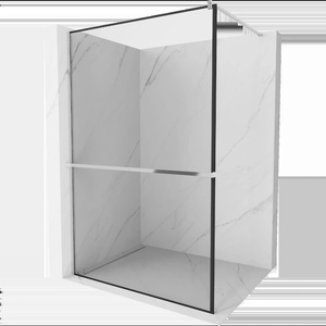 Mexen Kioto+ душ параван с поличка Walk-in 100 x 200 см, черна рамка, хром - 800-100-121-01-70 (800-100-121-01-70)