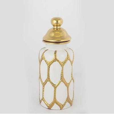 Eurolamp | Keramická dóza 31x12,5 cm zlatá/biela | EU0508