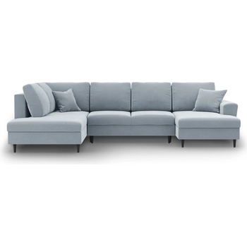 Cosmopolitan Design Светлосин кадифен разтегателен ъглов диван с място за съхранение (ляв ъгъл/U форма) Kyoto - Cosmopolitan Design (COS_ULF_2_F1_KYOTO3)