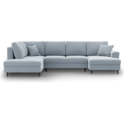 Cosmopolitan Design Светлосин кадифен разтегателен ъглов диван с място за съхранение (ляв ъгъл/U форма) Kyoto - Cosmopolitan Design (COS_ULF_2_F1_KYOTO3)