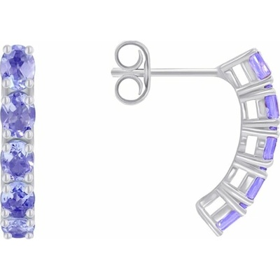 Eppi Strieborné náušnice s tanzanitmi Flavia E38011