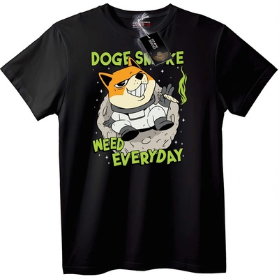 NOONEBRAND Тениска Doge Пуши Трева Всеки Ден - XS, White