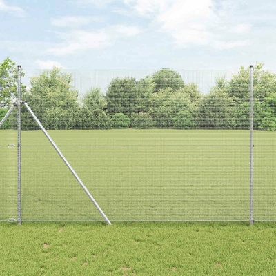 vidaXL Svařovaný drátěný plot 2500 x 160 cm Stříbrná
