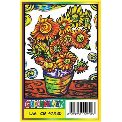 Colorvelvet LA6 Vincent van Gogh: Slnečnice zamatová omaľovánka obraz 47x35cm séria Art