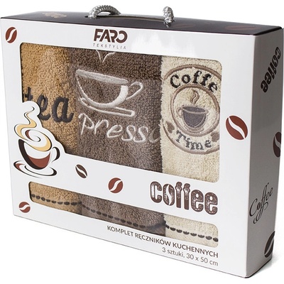 Faro Sada bavlnených uterákov Coffee 30x50 cm