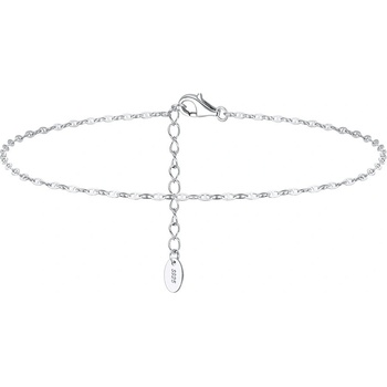 DELIS Сребърна гривна за глезен от проба 925, jw1523, семпъл дизайн, с родиево покритие (jw1523)