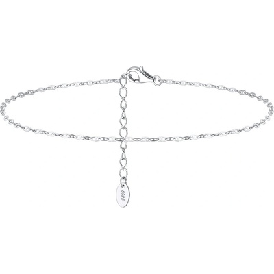 DELIS Сребърна гривна за глезен от проба 925, jw1523, семпъл дизайн, с родиево покритие (jw1523)