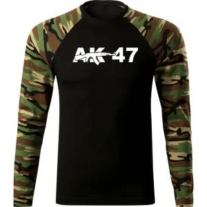 DRAGOWA FIT-T Тениска с дълъг ръкав AK47, woodland, 160 г/м2 (4533)