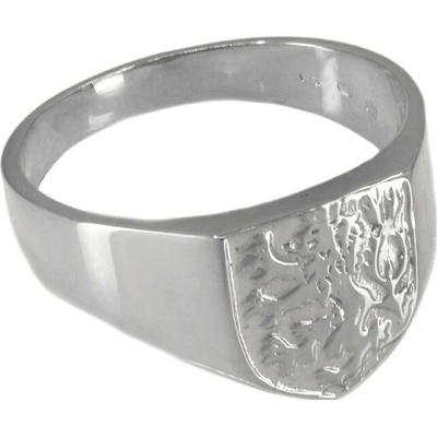 sZlato.cz 3466 Zlatý pánský prsten s Českým lvem z bílého zlata