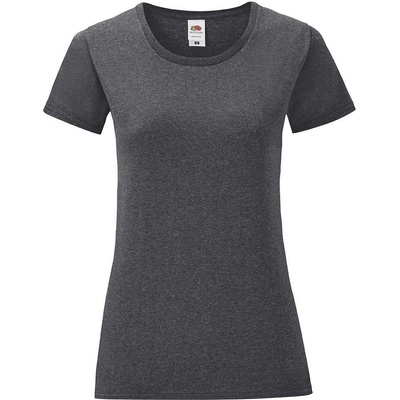 Fruit of the Loom Iconic Grey Women's T-shirt in combed cotton