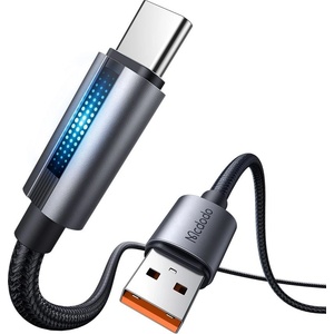 Mcdodo Кабел за данни - Mcdodo (CA-5180) - с дишаща светлина, USB-A → USB-C, 100W, 6A, 1.2m - Черен