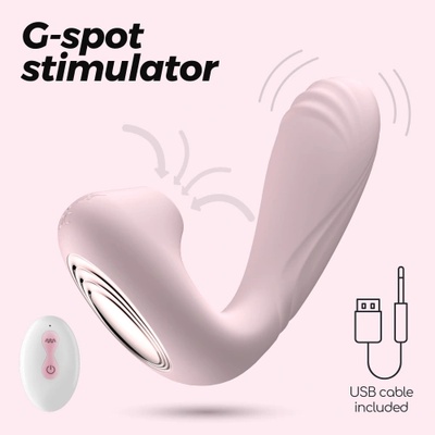 Crushious Вибратор със засмукващ стимулатор и дистанционно Pookie