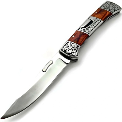 IZMAEL Outdoorový skládací nůž B3159 – Hnědá/Stříbrná 10 cm