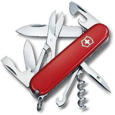 VICTORINOX - Stredný vreckový nôž Climber, 14 funkcií, červená 1.3703