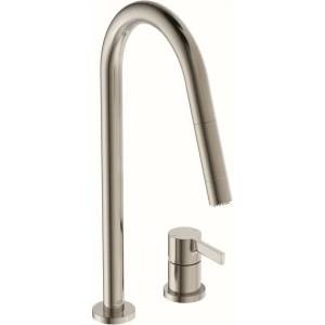 Ideal Standard Кухненски смесител с издърпващ се душ Ideal Standard Gusto 242 silver Silver Storm 2 вида струя (BD424GN)