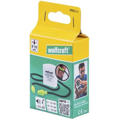 Wolfcraft Špunty do uší se šňůrou 4962000