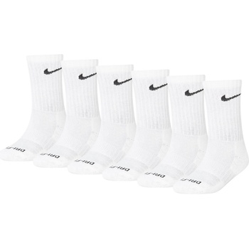 Nike Детски чорапи Nike 6Pk Dri-Fit Crew Sock Childs - White