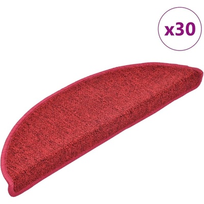 vidaXL Изтривалки за стълби, 30 бр. , 56x17x3 см, червени, полукръгли (B.V.)
