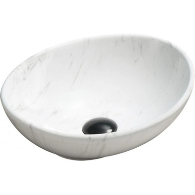 Mexen Elza мивка върху плот 40 x 33 см, бял камък - 21014092 (21014092)