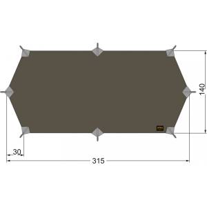 TATONKA Навес Tatonka Tarp Wing 1 LT Tarp - Stone Grey Olive - размер One Size (563-0196-0111) Палатка