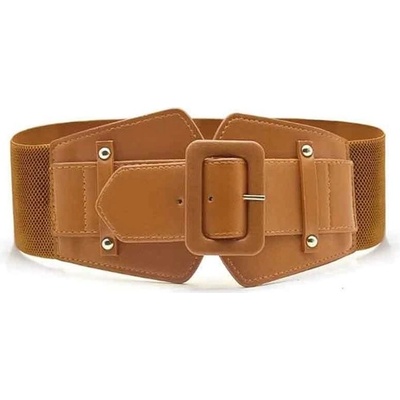 Lifestyle dámsky kožený široký korzetový opasok Farina Camel