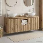 vidaXL Комплект шкафове за баня 3 бр. Дъб артизан 129 x 41 x 80 см (3405636)