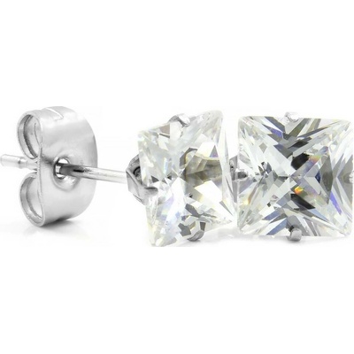 BRUNOshop.cz Náušnice ČTVEREČKY s kamínkem 0,6 cm S2679
