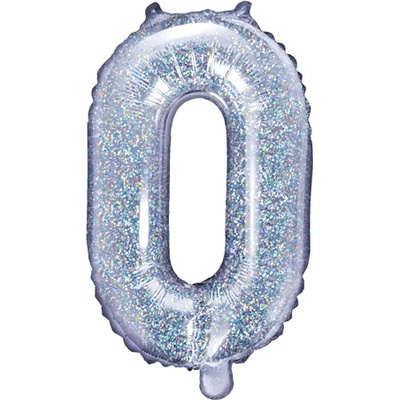PartyDeco Балон от фолио Mini - Буква О 35см холографичен