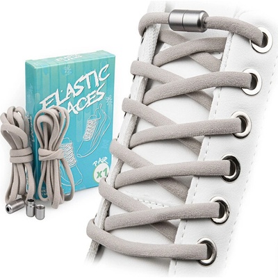 Laces elastické s kovovou sponou sivé