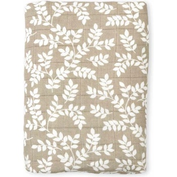 A Little Lovely Company - Муселинова кърпа XL, leaves - taupe