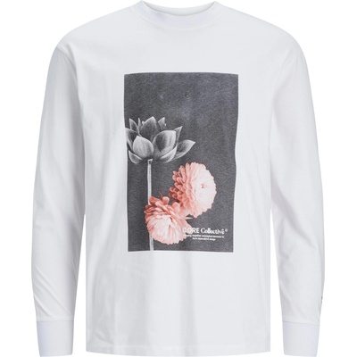 JACK & JONES Тениска 'flower' бяло, размер l