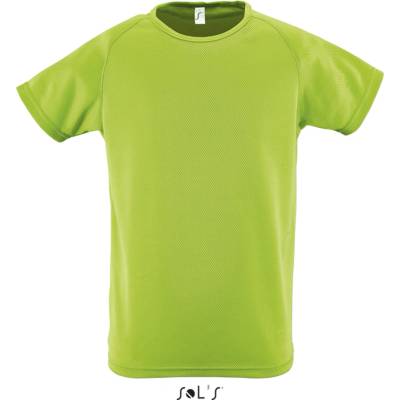 SOL'S Dětské funkční tričko s raglánovými rukávy SPORTY zelené jablko
