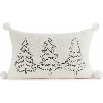 Eurofirany Vianočná stromčeky biele biela Polyester 30 x 50 cm