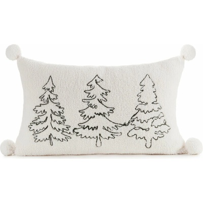 Eurofirany Vianočná stromčeky biele biela Polyester 30 x 50 cm