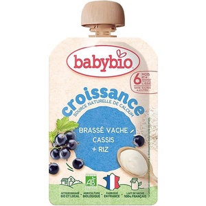 Babybio Био мус от краве мляко Babybio - Касис и ориз, 6 м+, 100 g (3288131541013) - baby
