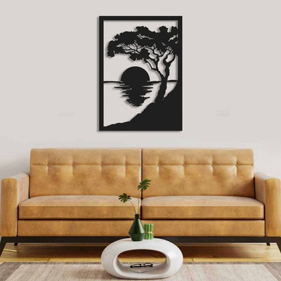 Decono Метална Декорация Залез над Езерото