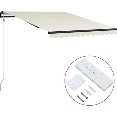 Greatstore Automatická zatahovací markýza 300 x 250 cm krémová