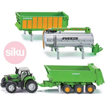 Siku Joskin Traktor Deutz Agrotron X720 spřívěsovou sadou 1:87