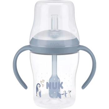 Nuk Шише NUK Perfect Match - Със силиконова сламка, TC, РР, 150 ml, Пингвин (10215401)