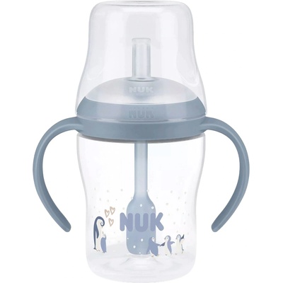 Nuk Шише NUK Perfect Match - Със силиконова сламка, TC, РР, 150 ml, Пингвин (10215401)
