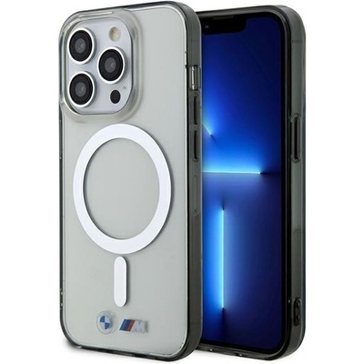 BMW Кейс BMW BMHMP14LHCRS за iPhone 14 Pro 6.1", прозрачен, твърд, Silver Ring MagSafe (BMW000610-0)