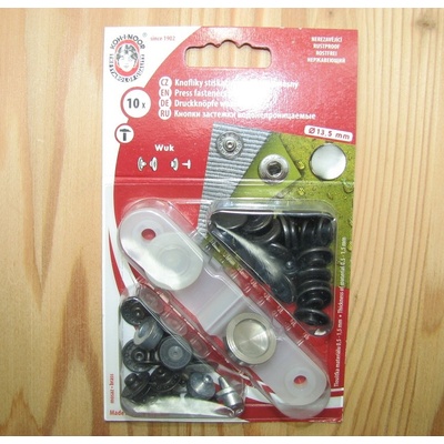Nitovacie gombíky WUK - 13,5mm čierny nikel