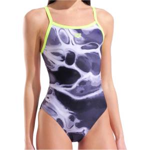 arena Дамски бански костюм Arena Women's Earth Swimsuit Challenge Back Swimsuit - Black Multi / Black / Artic Lime - размер 42 (EU) (150-6702-0117)