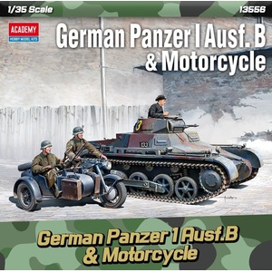 Academy Комплект германски танк + мотоциклет Panzer I Ausf. B (13556)