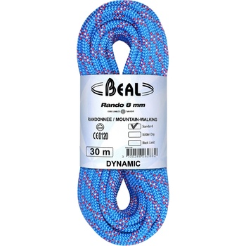 Beal Двойно въже Beal Rando 8 mm Twin rope - Blue - размер 30 m (309-0093-0112)